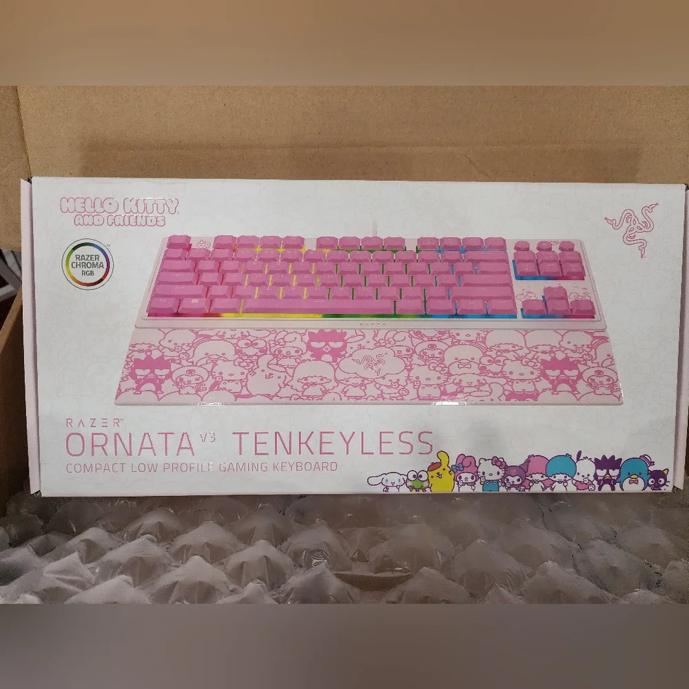Hello Kitty Pink and White Tenkeyless Keyboard